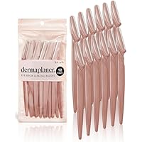 Kitsch Dermaplaning Tool - Face Razors for Women and Men, Eyebrow Trimmer & Face Shaver for Women, Facial Hair Removal for Women and Men, Dermaplane Razor for Women Face, 12 pc (Terracotta)